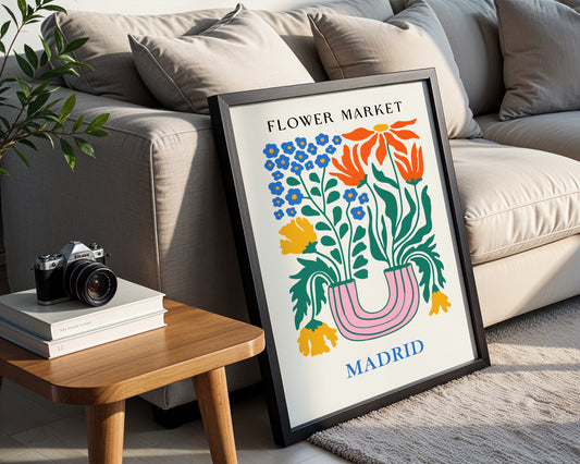 Madrid Flower Market Abstract Floral Framed Poster – Framed Wall Art Poster - Image 2