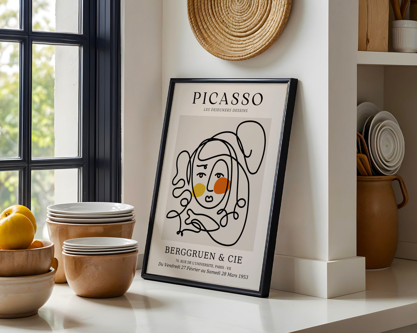 Picasso Abstract Line Art Portrait Framed Poster - View 4