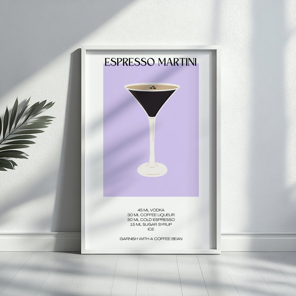 Espresso Martini Cocktail Recipe Framed Poster – Framed Wall Art Poster - Image 4