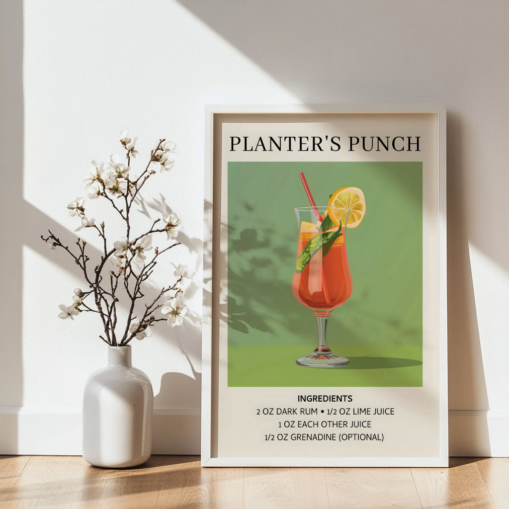 Planter's Punch Cocktail Recipe Framed Poster – Framed Wall Art Poster - Image 4