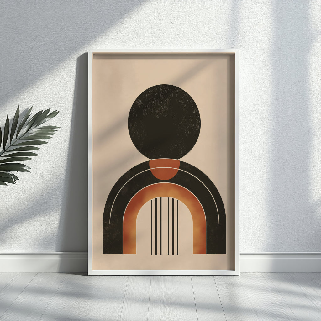Abstract Geometric Arch & Circle Framed Poster – Framed Wall Art Poster - Image 3