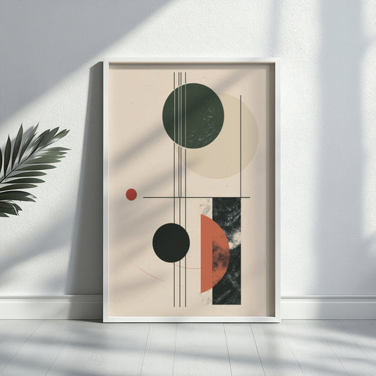 Modern Bauhaus Abstract Geometric Framed Poster – Framed Wall Art Poster - Image 2