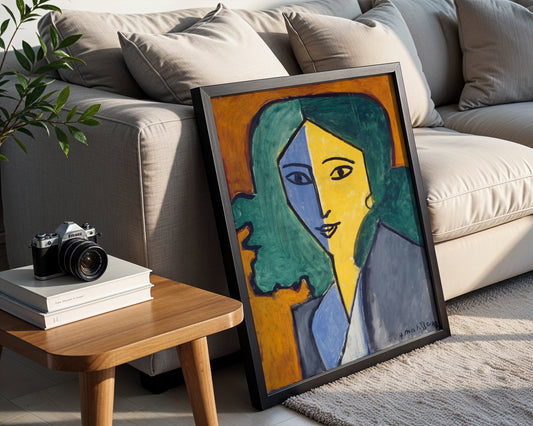 Abstract Cubist Woman Portrait Framed Poster - View 2