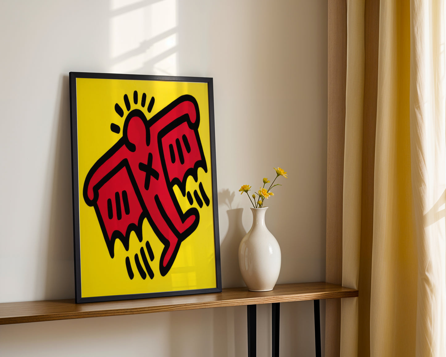 Keith Haring Style Radiant Angel Pop Art Framed Poster - View 4