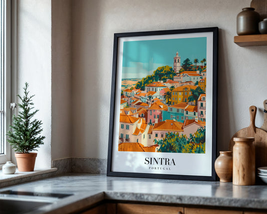 Vibrant Sintra Portugal Cityscape Framed Poster – Framed Wall Art Poster - Image 4