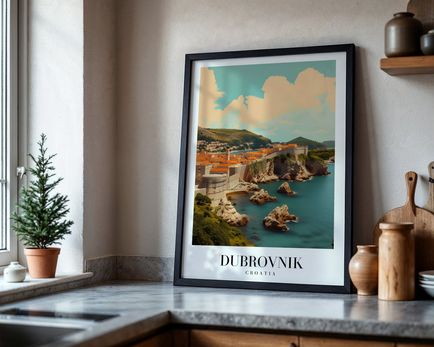 Dubrovnik Croatia Travel Framed Poster Wall Art – Framed Wall Art Poster - Image 4