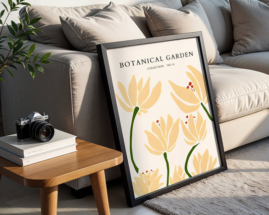 Botanical Garden Abstract Yellow Flowers Framed Poster – Framed Wall Art Poster - Image 2