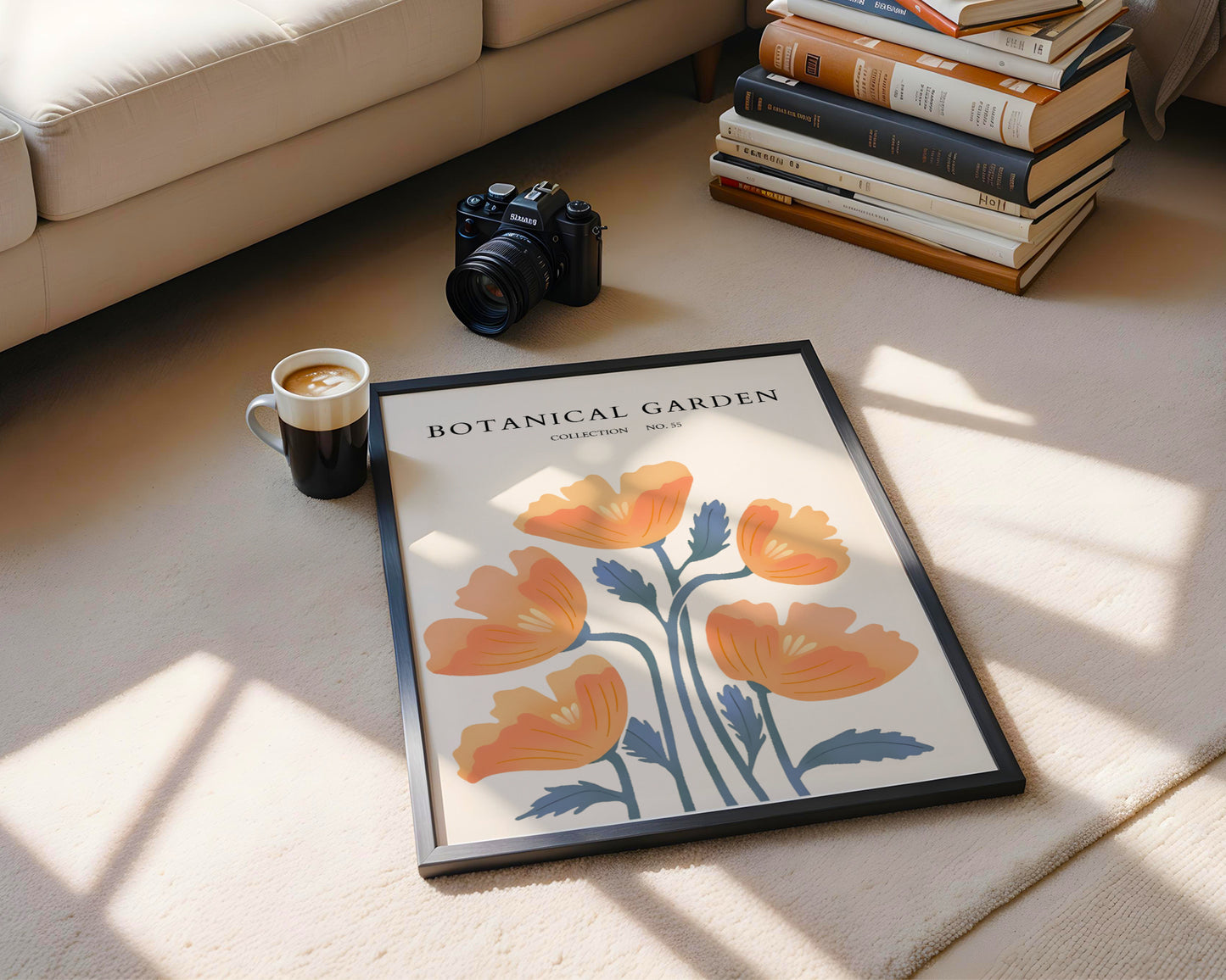 Botanical Garden Orange Floral Framed Poster – Framed Wall Art Poster - Image 4