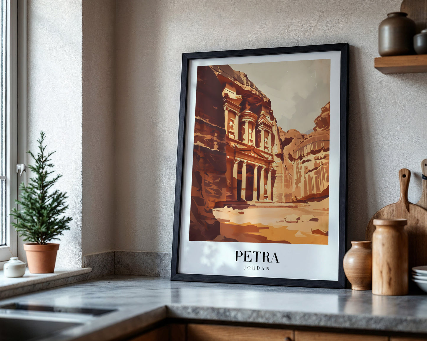 Petra Jordan Al-Khazneh Treasury Framed Poster – Framed Wall Art Poster - Image 4