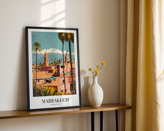 Marrakesh Morocco Cityscape Framed Poster – Framed Wall Art Poster - Image 2
