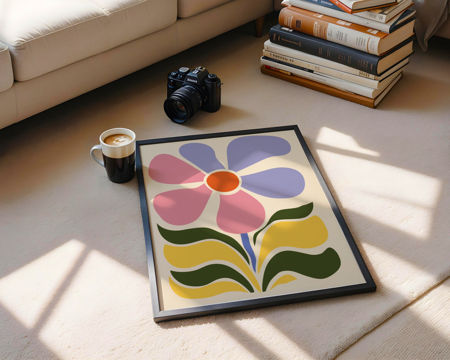 Abstract Colorful Flower Burst Framed Poster - Image 4