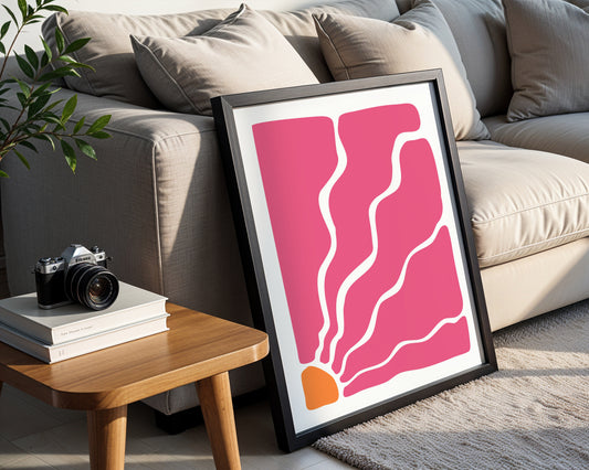 Abstract Hot Pink Organic Shapes Framed Poster - Image 1