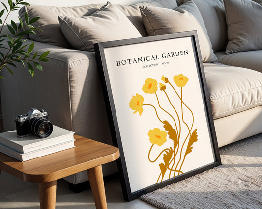 Abstract Yellow Botanical Garden Framed Poster - Image 1