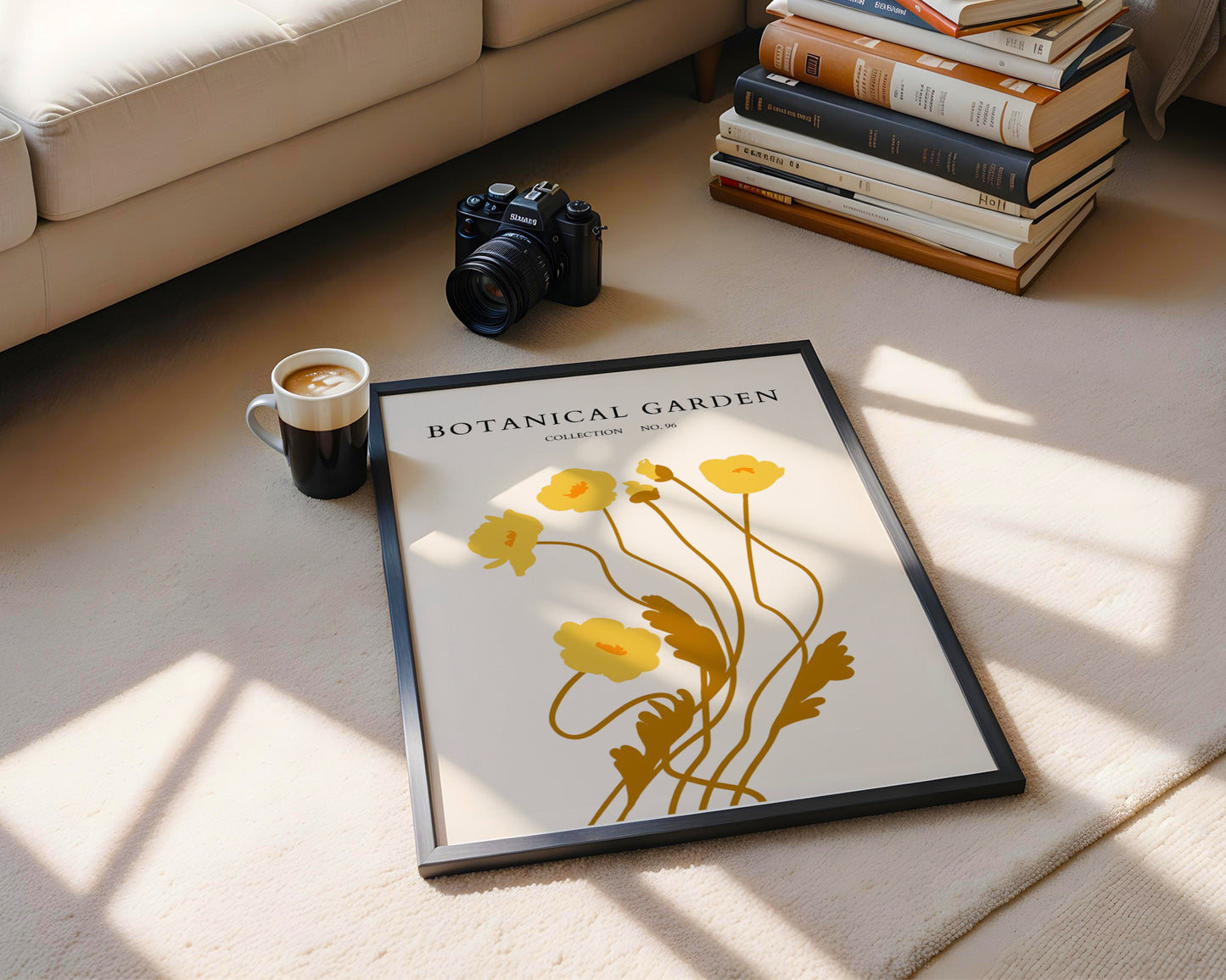 Abstract Yellow Botanical Garden Framed Poster - Image 4