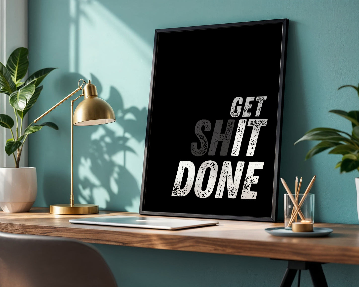 Get Shit Done' Motivational Framed Poster – Framed Wall Art Poster - Image 4