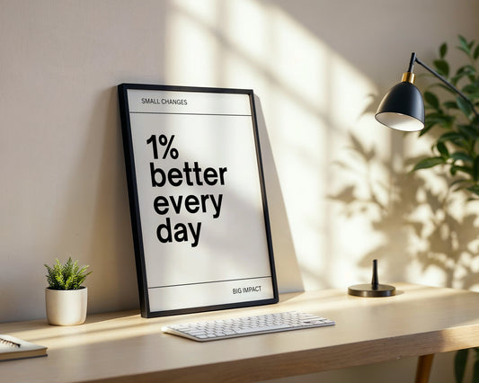 1% Better Every Day Motivational Framed Poster - Small Changes Big Impact – Framed Wall Art Poster - Image 2