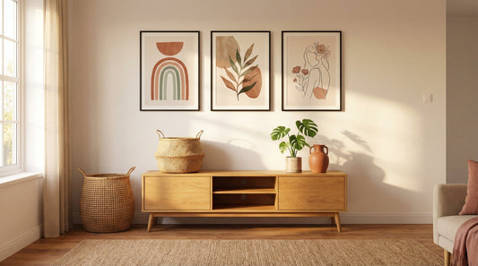 boho painting ideas - boho wall art in Indian home
