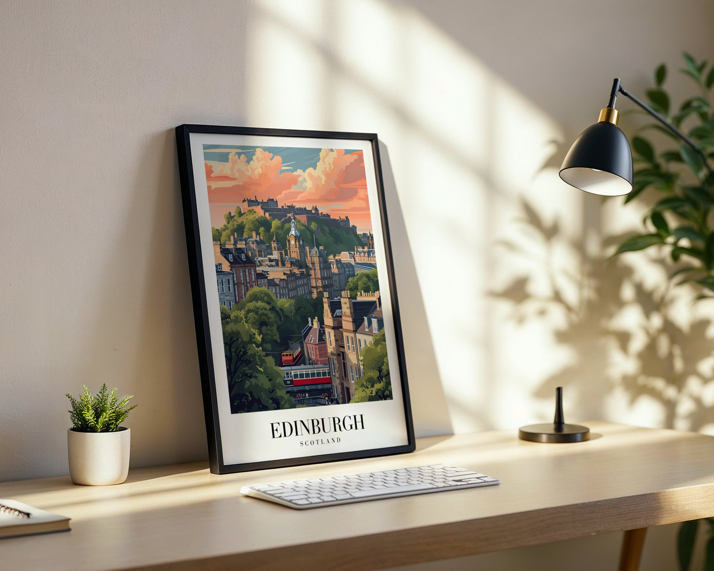 Edinburgh Scotland Cityscape Framed Poster – Framed Wall Art Poster - Image 3