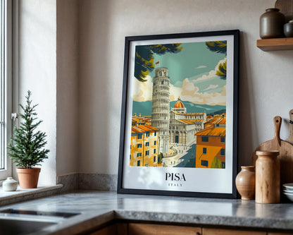 Leaning Tower of Pisa Italy Travel Framed Poster – Framed Wall Art Poster - Image 4