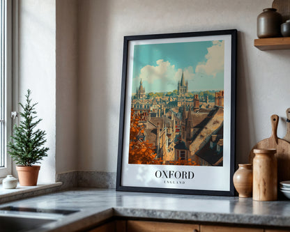 Oxford England Autumn Cityscape Framed Poster – Framed Wall Art Poster - Image 4