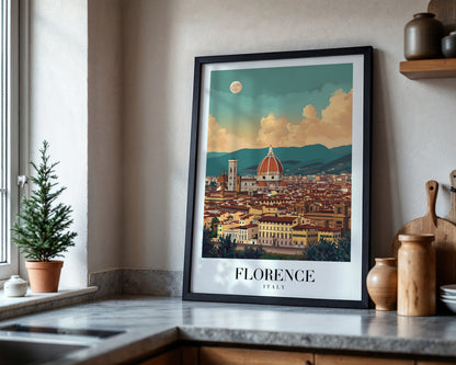 Florence Italy Cityscape Travel Framed Poster – Framed Wall Art Poster - Image 4