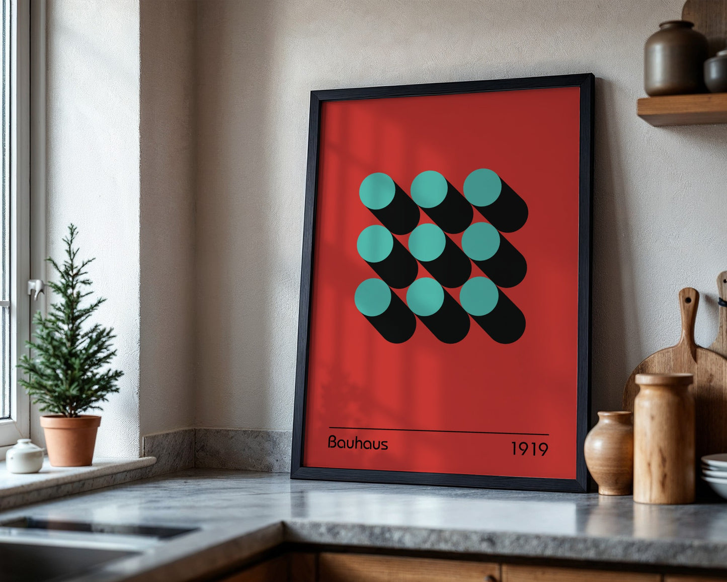 Bauhaus Elemental Shapes Framed Poster - Image 4