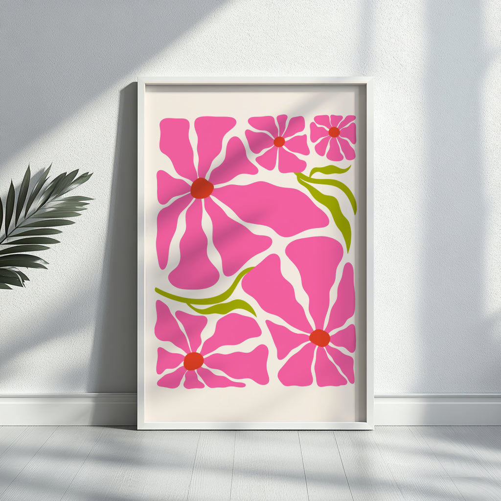 Sage Green Botanical Abstract Framed Poster - Image 1