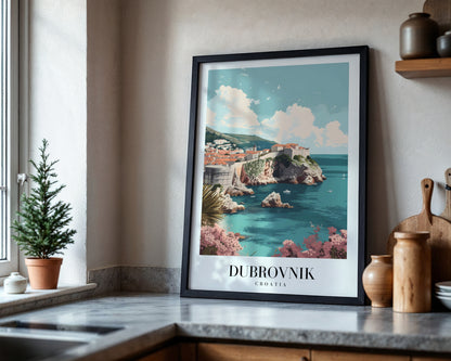 Dubrovnik Croatia Coastal City Travel Framed Poster – Framed Wall Art Poster - Image 4