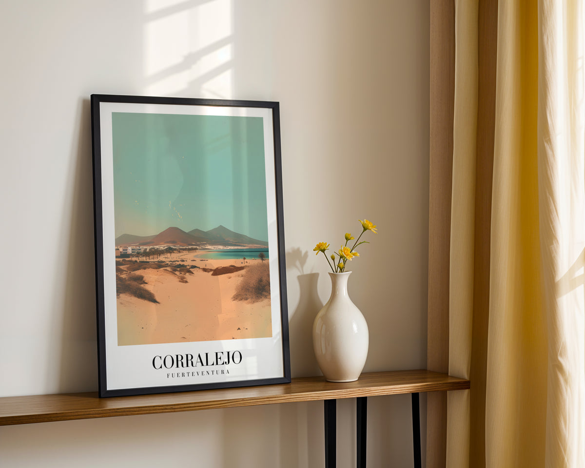 Corralejo Fuerteventura Beach Travel Framed Poster – Framed Wall Art Poster - Image 3