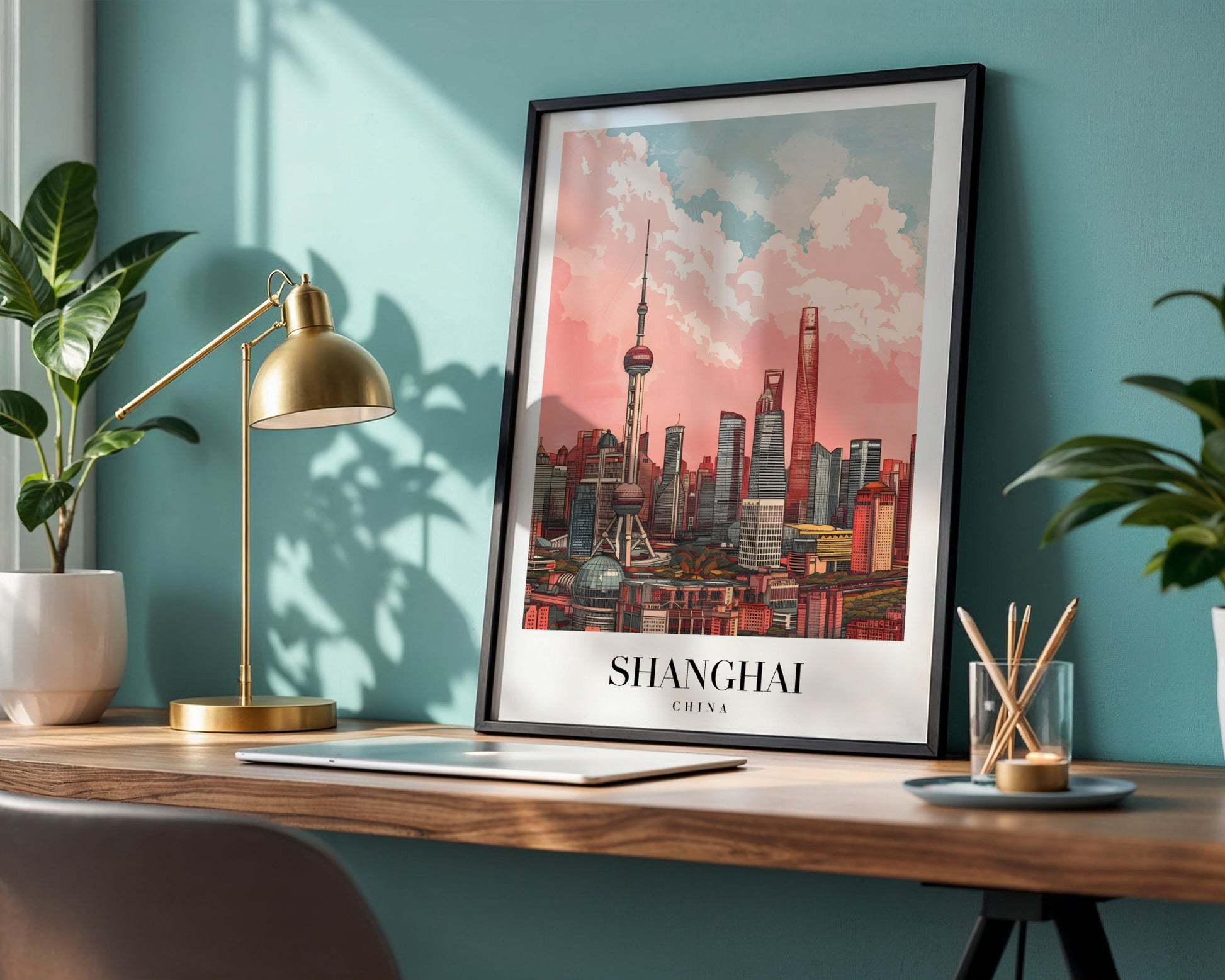 Shanghai China Cityscape Framed Poster – Framed Wall Art Poster - Image 1