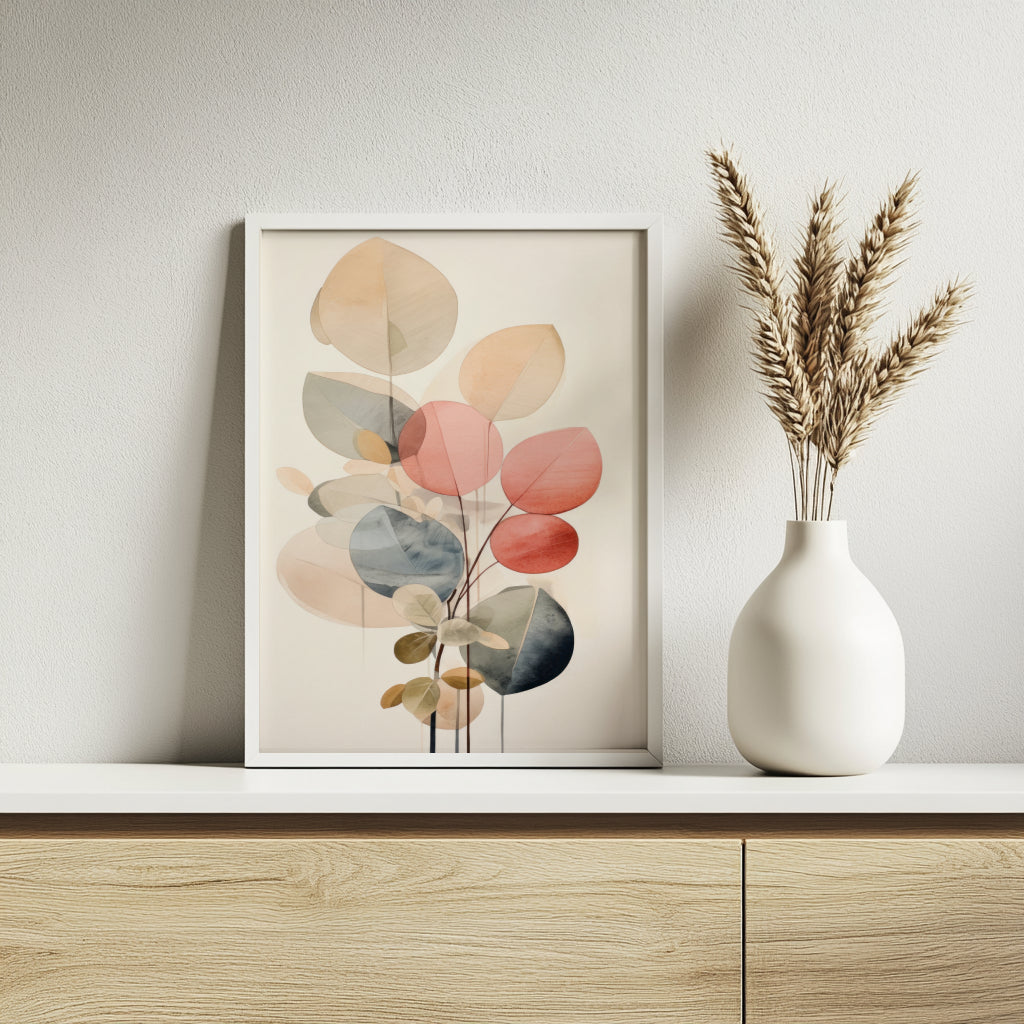 Abstract Watercolor Botanical Leaves Framed Poster Set – Framed Wall Art Poster - Image 3