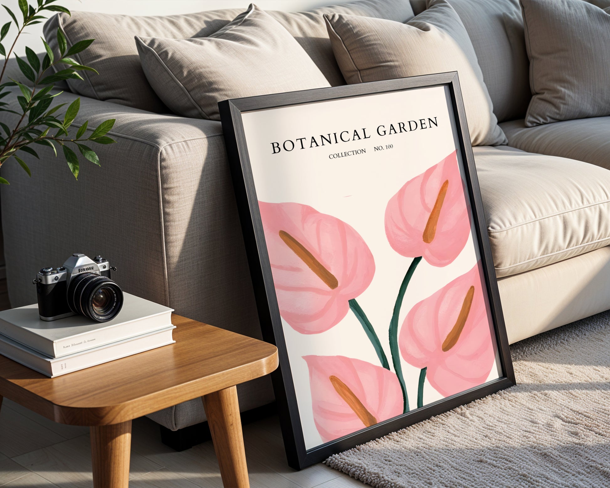 Pink Anthurium Botanical Garden Framed Poster – Framed Wall Art Poster - Image 4