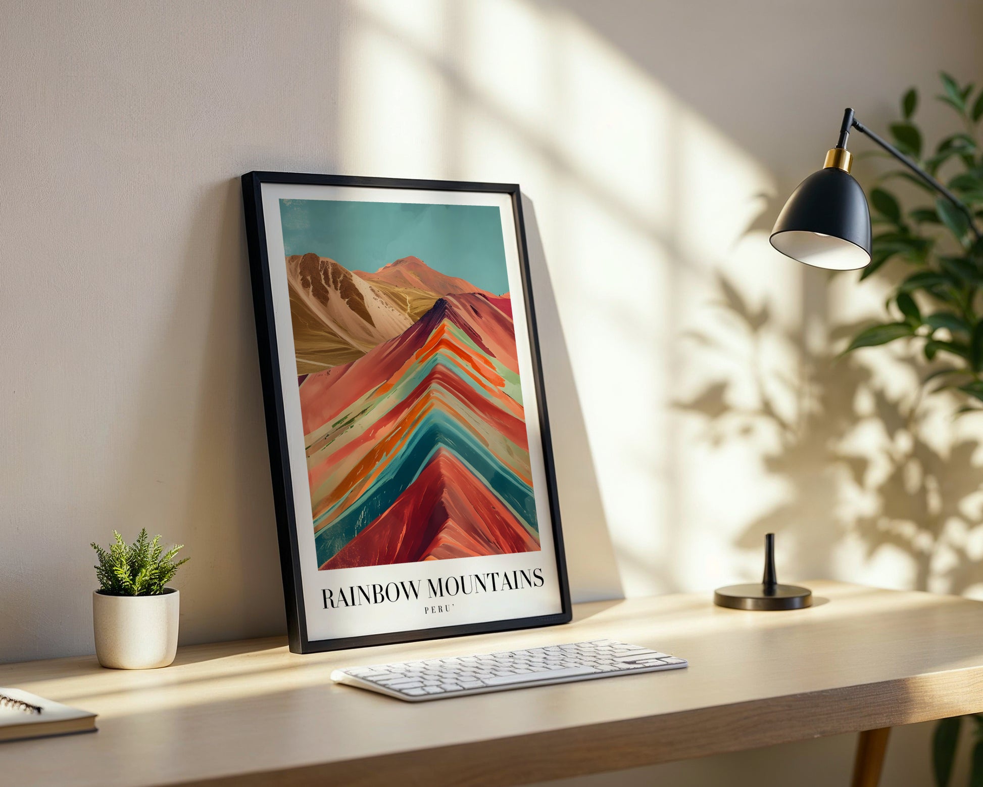 Rainbow Mountains Peru Vibrant Landscape Framed Poster – Framed Wall Art Poster - Image 3