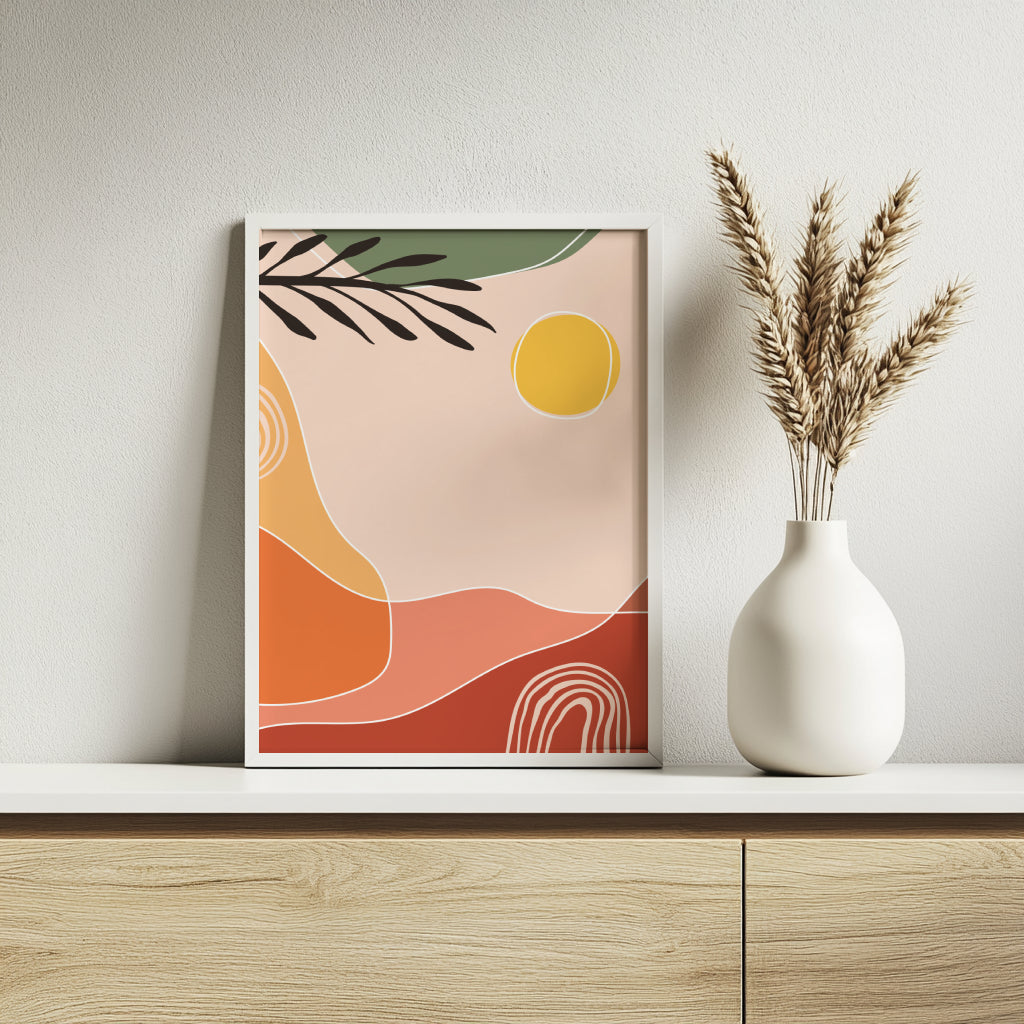 Boho Abstract Botanical Framed Poster Set – Framed Wall Art Poster - Image 3