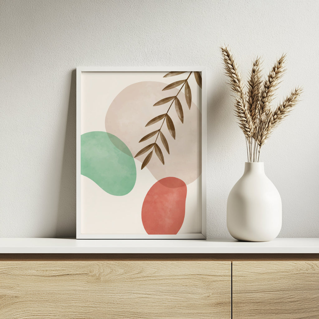 Boho Abstract Botanical Organic Shapes Framed Poster Set – Framed Wall Art Poster - Image 3