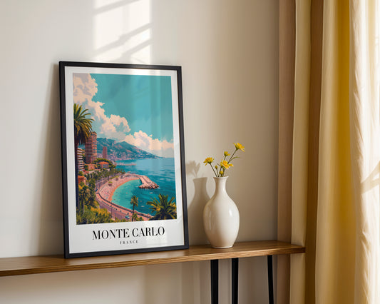 Monte Carlo Riviera Travel Framed Poster – Framed Wall Art Poster - Image 2