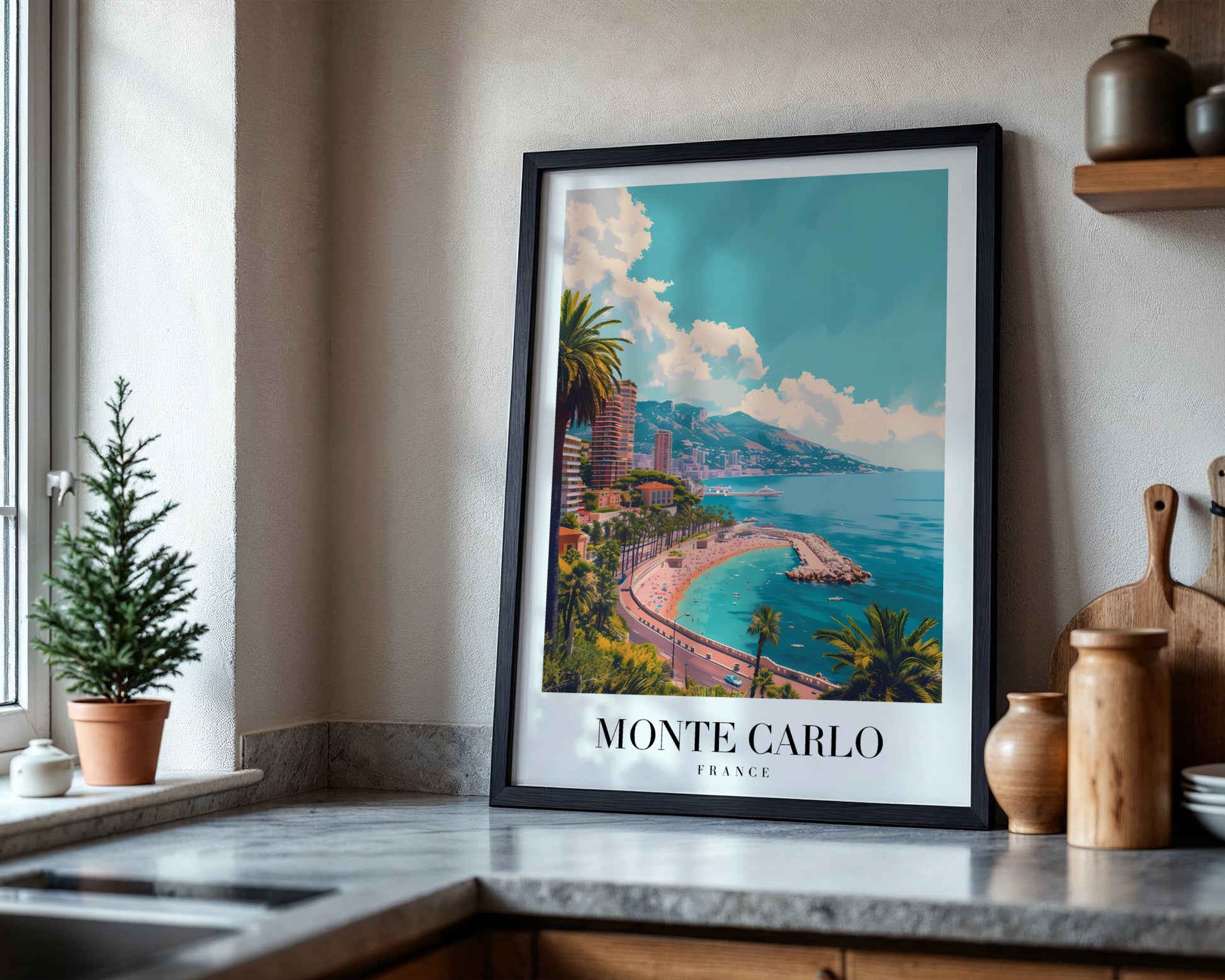 Monte Carlo Riviera Travel Framed Poster – Framed Wall Art Poster - Image 4