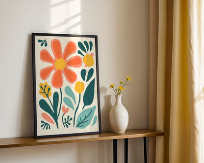 Vibrant Abstract Flowers Wall Art #1 – Framed Wall Art Poster - Image 3
