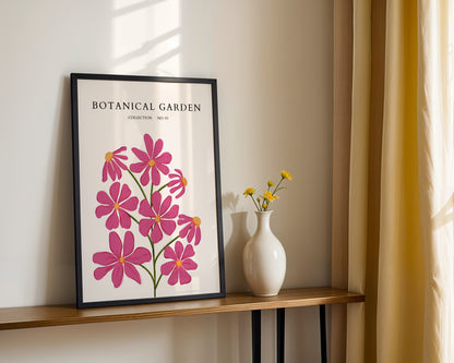 Botanical Garden Pink Cosmos Flowers Framed Poster – Framed Wall Art Poster - Image 3
