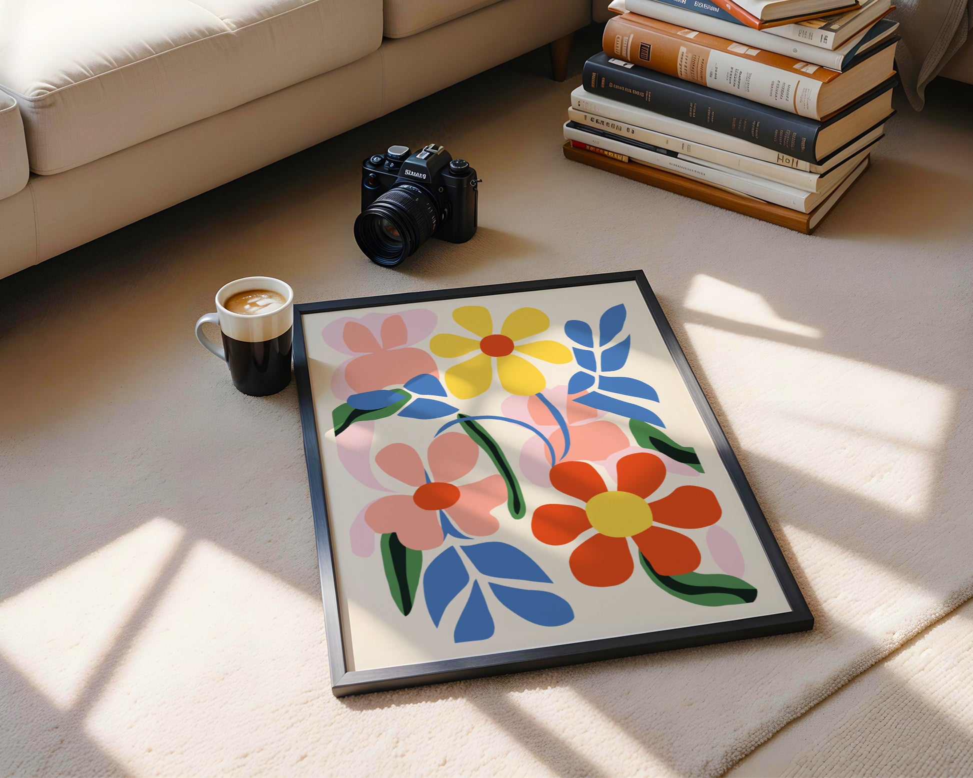 Vibrant Abstract Floral Framed Poster #1 – Framed Wall Art Poster - Image 4