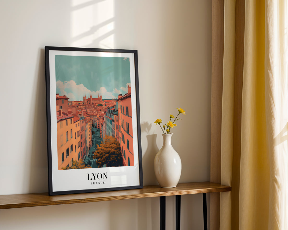 Vibrant Lyon France Cityscape Framed Poster – Framed Wall Art Poster - Image 2