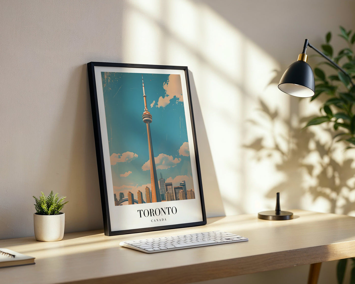 Toronto CN Tower Vintage Travel Framed Poster – Framed Wall Art Poster - Image 3