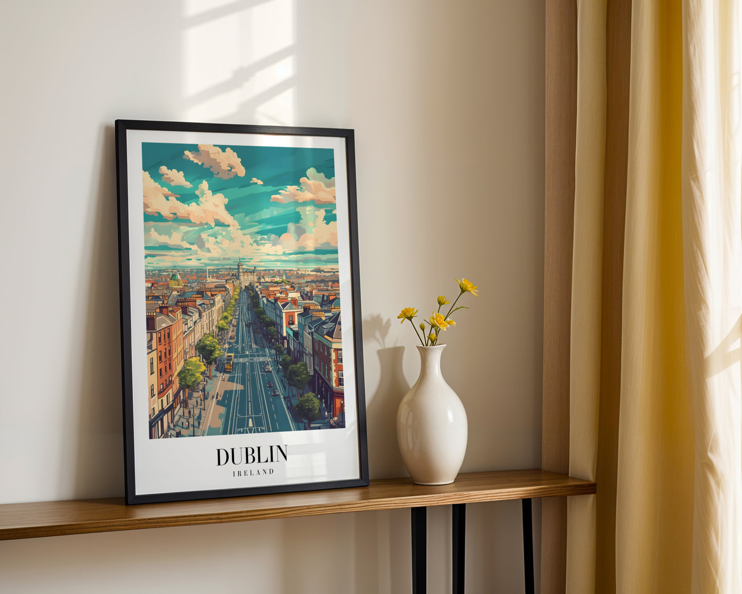Dublin Ireland Cityscape Travel Framed Poster – Framed Wall Art Poster - Image 2