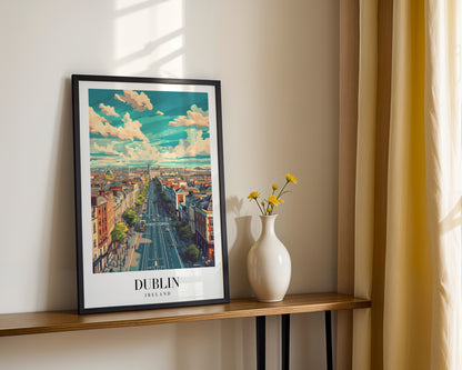 Dublin Ireland Cityscape Travel Framed Poster – Framed Wall Art Poster - Image 2
