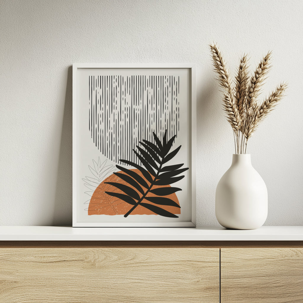Boho Abstract Botanical Shapes Framed Poster Set – Framed Wall Art Poster - Image 3