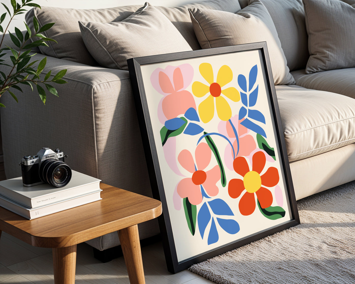 Vibrant Abstract Floral Framed Poster #1 – Framed Wall Art Poster - Image 2