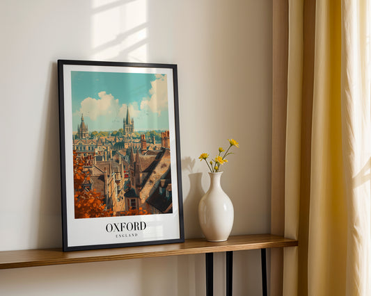 Oxford England Autumn Cityscape Framed Poster – Framed Wall Art Poster - Image 2