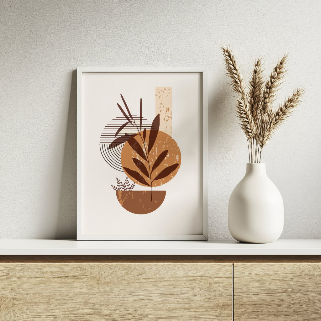 Abstract Botanical Earth Tones Framed Wall Art Set – Framed Wall Art Poster - Image 4