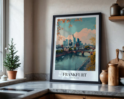 Frankfurt Germany Modern Cityscape Framed Poster – Framed Wall Art Poster - Image 4