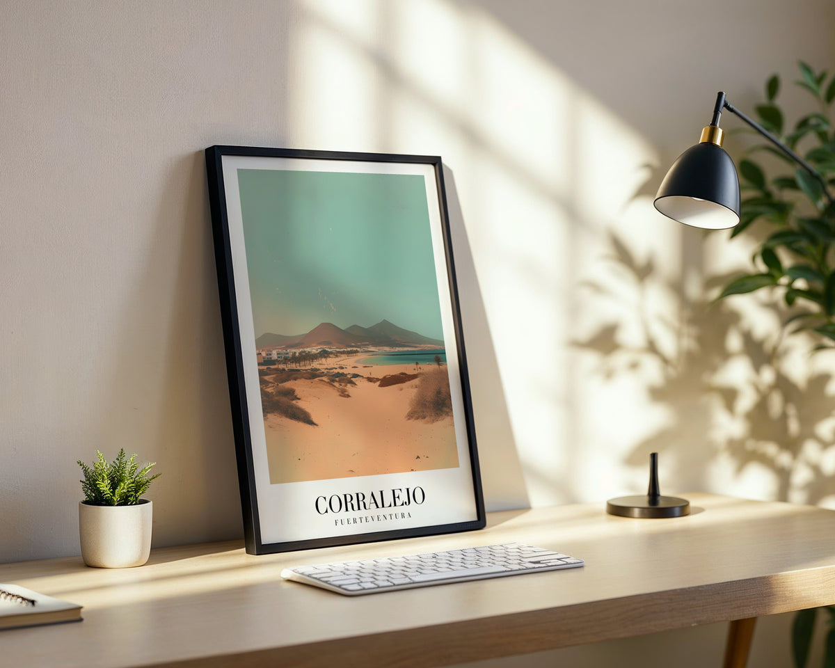 Corralejo Fuerteventura Beach Travel Framed Poster – Framed Wall Art Poster - Image 2